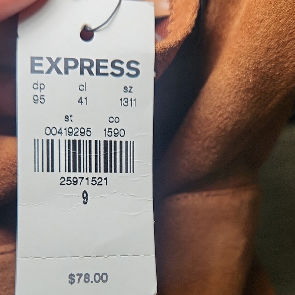 Express Tan Suede Heeled Boots - Picture 2 of 5